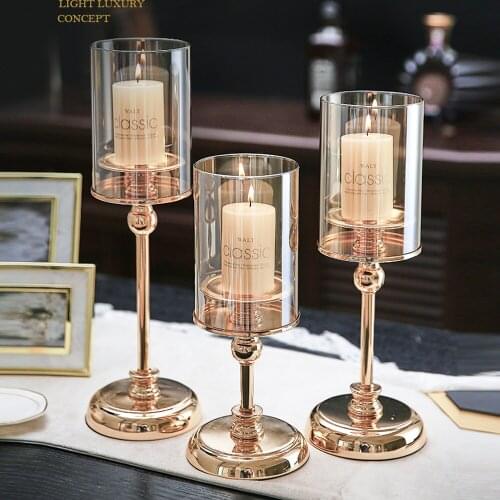 European-style metal classical candlestick standing home decoration elegant and romantic candlestick banquet light luxury gift