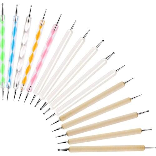 15 Pcs Dotting Tools Set Ball Stylus Embossing Pattern Clay Sculpting Carving Modeling Tools Nail Art Mandala Rock Painting