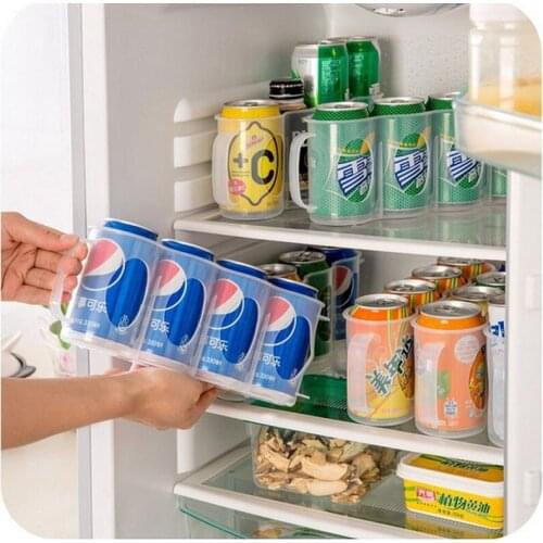 New Home Refrigerator Canned Drinks Storage Box Kitchen Accessories Space-saving Coke Beer Cans Storage Box W9177