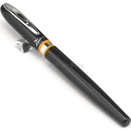 Picasso 907 Creative Montmartre Pimio Metal Black Fountain Pen With Yellow/Red Ring Original Box Fine Nib For School & Office