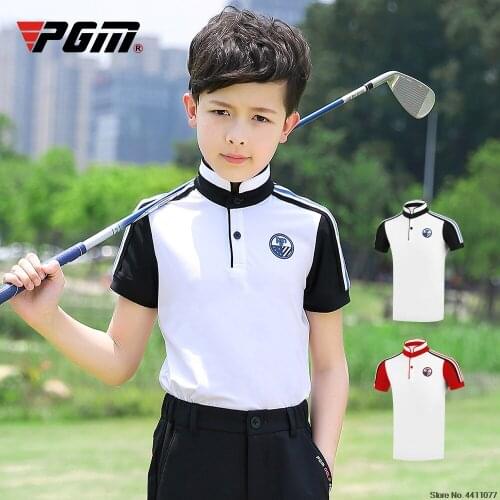 PGM Children Boys Golf Training T Shirts Boys Teenager Casual Anti-sweat T-Shirt Breathable Comfort Soft Tops D0781