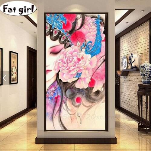 Full square round diamond painting embroidery Peking opera head portrait half mask paint diy 5d mosaic picture hobby big size