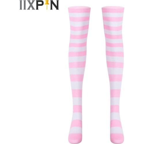 Striped Long Leggings Women Stockings Leg Warm Thigh High Over Knee Stockings Ladies Girls Half Stocking For Cosplay Costume