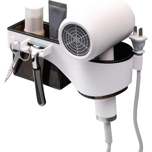 Practical Adhesive Hair Dryer Holder No Drilling Wall Mount Hair Care Styling Tool Organizer Storage for Blow Dryer Curling Wand
