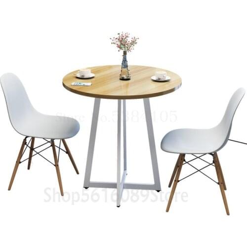 Simple casual coffee table small apartment dining table negotiation table reception table and chairs balcony table