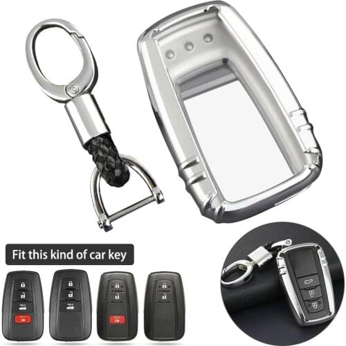 SALE Key Fob Case Cover Fit For Toyota Camry RAV4 CHR Avalon Prado Prius Corolla Silver Wholesale Quick delivery Dropshipping
