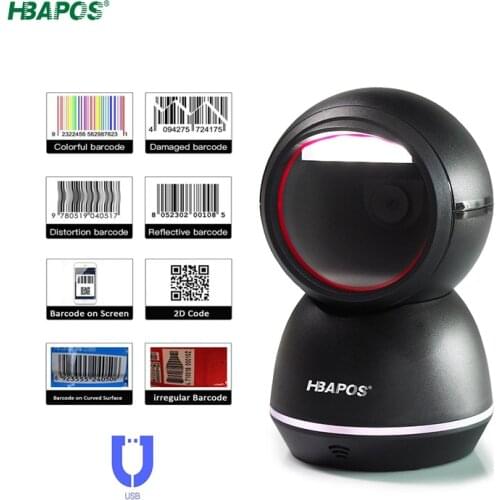 Barcode Scanner 2D Image Platform scanner 1d 2d qr code reader barcode Desktop USB Omnidirectional barcode scanner