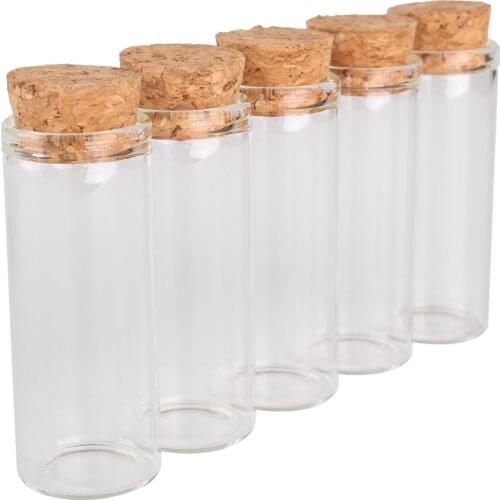 10pcs 14ml 24*60mm Glass Vials Glass tubes with Cork Lids Spice Jars Potion bottles Bottles Glass Message Bottles
