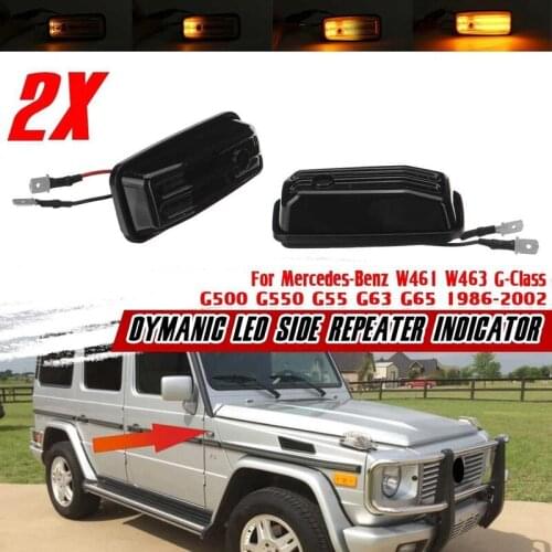 Smoked Dynamic LED Front Fender Side Marker Lights for Benz G-Class W463 W461 G500 G550 G55 G63 G65 Turn Signal Lamp