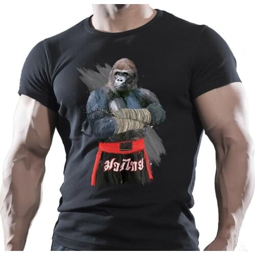 Gorilla Fighter MMA Muay Thai Fighting Training T-Shirt. Summer Cotton O-Neck Short Sleeve Mens T Shirt New S-3XL