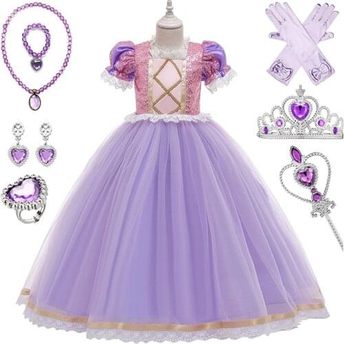 Girl Cosplay Princess Dress Up Kids Christmas Halloween Tulle Fancy Costume For Children Girls Birthday Clothes Set