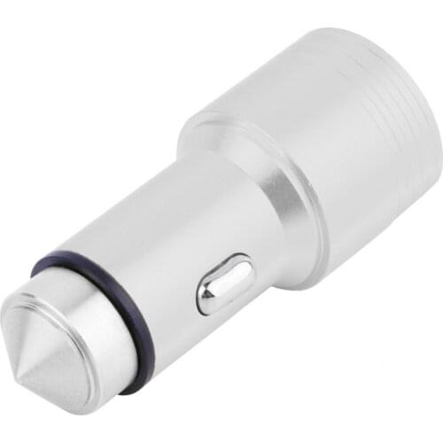 Universal Dual 2 Port USB Car Charger Adapter & Safety Emergency Rescue Hammer