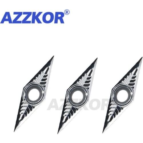VCGT1103-AK LL-NT01 Turning Tool Insert CNC Center Lathe For Copper Aluminum Metal AZZKOR Ceramic Carbide Diamond Blade VBGT1103