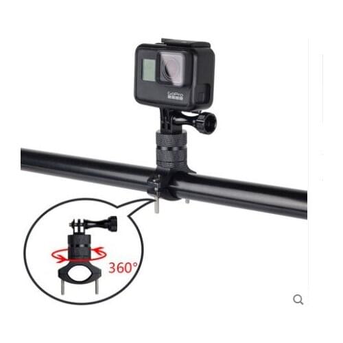Aluminum Alloy Motorcycle Bike Clip Mount Clip Bicycle Mount Sport Camera 360 Degree Rotate Bracket For Gopro HERO9/8/7Xiaomi