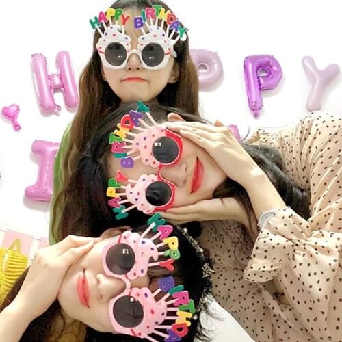 Women Men Kids Happy Birthday Glasses Cake Candle Sunglasses Funny Toy Birthday Party Favors Dress Up Eyeglasses