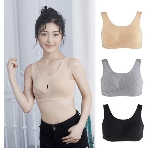 Womens Push Up Bra Sports Casual Sleep Bra Full Cup Padded Bra Cotton Bralette Sport Vest Removable Pad