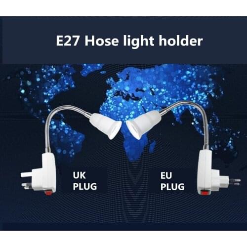 3 years warranty E27 light Holder Extendsion tube Adapter Socket 100V-220V 6A LED Bulb lamp Converters with switch UK/EU Plug