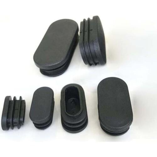 5/10/20PCS Oval Oblong Rectangle Plastic Black Blanking End Cap Caps Tube Pipe Inserts Plug Bung 15x30mm ~ 30x70mm