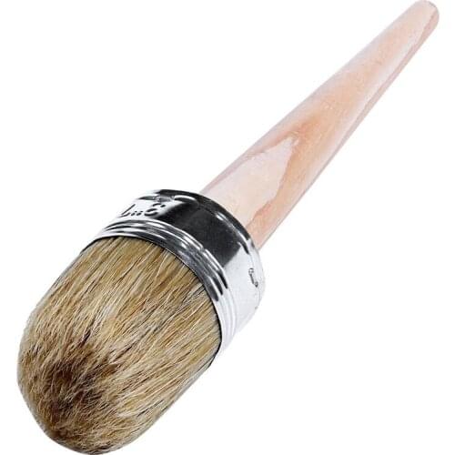 50mm Wooden Handle Round Bristle Chalk Oil Paint Painting Wax Brushes 185mm Long