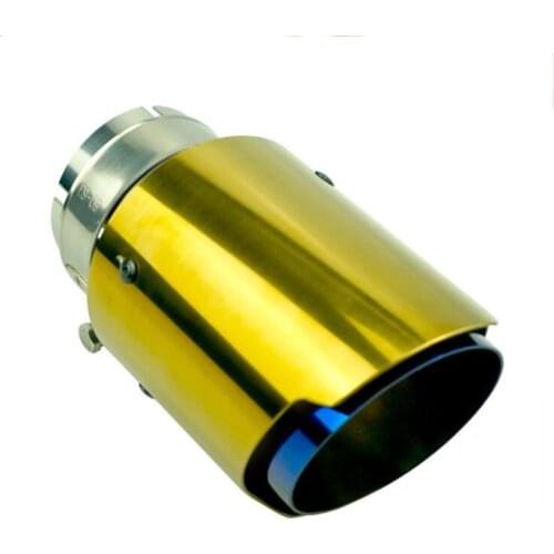 Car Exhaust Pipe Muffler Tail Pipe Muffer Tip Universal Exhaust Tip Blacking Steel Pipe Glossy Gold blue Straight Edge
