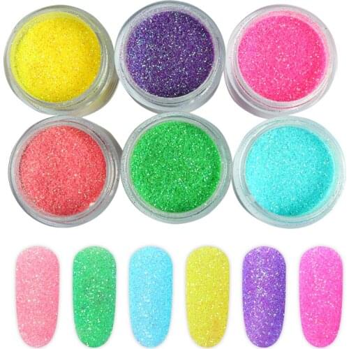 10 ML/Bottle Rainbow Color Pigment Powder For Manicure Decorations Popular Sparkly Nail Fine Glitter Dust Nail Art Accessories