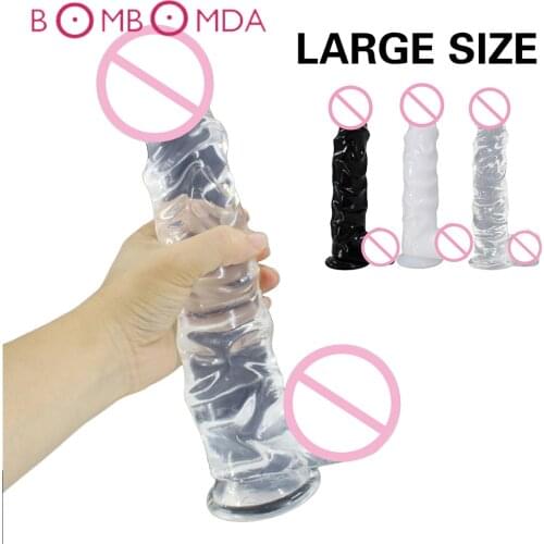 Big Realistic Dildo No Vibrator Sex Toys for Woman Sex Crystal Dildo Big Dick Suction Cup Soft Penis Strap On Big Penis Sex Shop