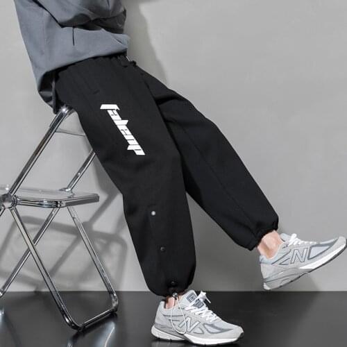 New Mens Loose Sweatpants Sports Elastic Waist Training Pants Male Solid Color Casual Pencil Trousers Letter Printed Hip Hop