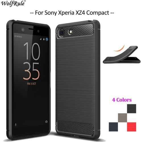 Carbon Fiber Phone Case For Sony Xperia XZ4 Compact Case Soft TPU Back Cover For Sony Xperia XZ4 Compact Rugged Phone Bumper