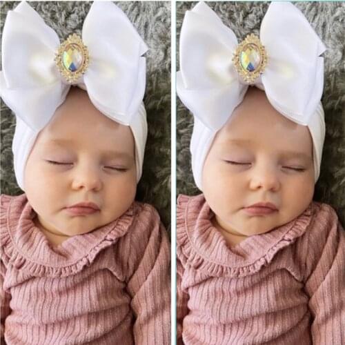 Baby Girl Hat Baby Beanie for Girls Infant Diamond Bow Turban Hat Cotton Soft Toddler Baby Hat Kids Cap