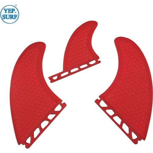 Surfbord FUT Fins Honeycomb Fiberglass Material surf T1 Size Fins Red/White Good Quality Surf tri set Fins Free Shipping