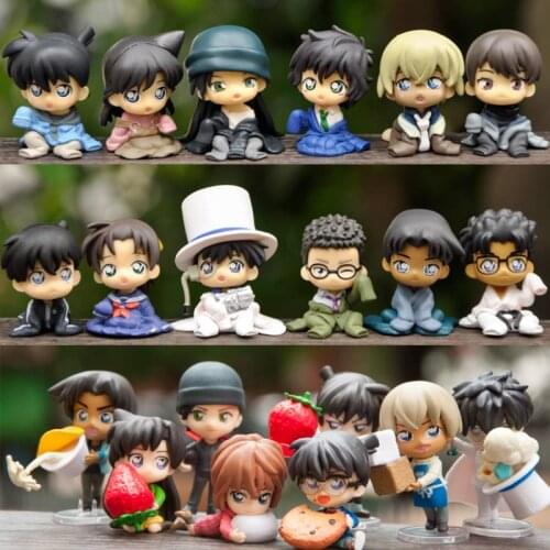 Detective Conan Figure Kaitou Kiddo Hattori Heiji Childhood Sitting Ver. Case Closed Action Figure PVC Collection Toy