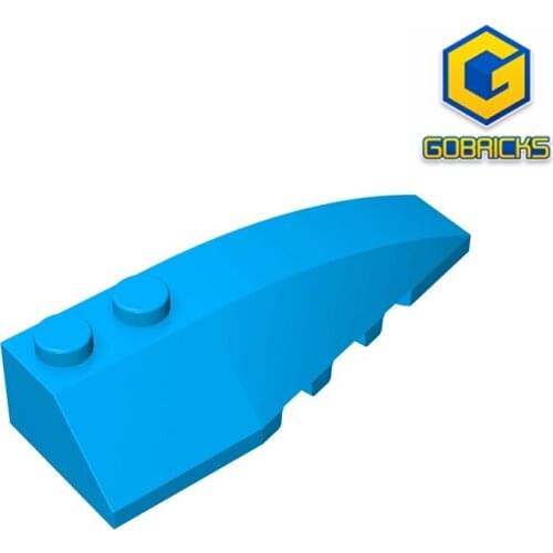 [Gobricks] GDS-745 Building block(No.41747)RIGHT SHELL 2X6 W/BOW/ANGLE - 6x2 Wedge (right)
