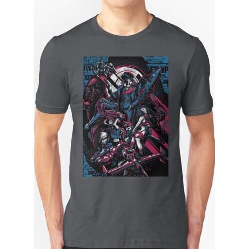 Cowboy Bebop - Blue And Pink Sleeve Short T Shirt Streetswear Harajuku Summer High Quality T-Shirt Tops Cowboy Bebop Lets Jam
