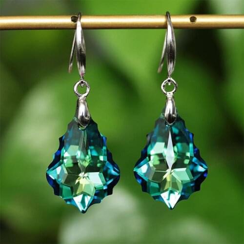 Faux Crystal 1 Pair Beautiful Party Birthday Earrings Elegant Hanging Earrings Smooth Touching for Festivals