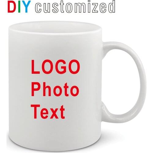 DIY Customized 350ML 12oz Ceramic Mug Personalized Mugs Coffee Milk Cup Creative Present Cute Gift Print Picture Photo LOGO Text