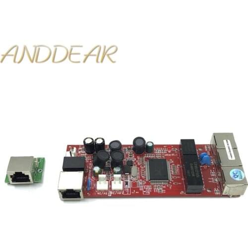 12V to 5V3A PD separation switch module 4 port 10/100/1000 mbps Un management switch Ethernet port unmanaged commercial switch