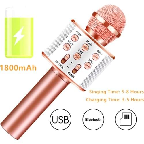 WS858 Handheld Stereo Sound Bluetooth Karaoke Condenser Wireless Microphone