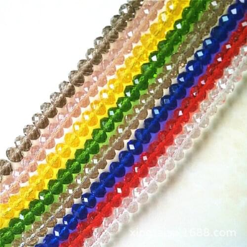 4mm Rondelle Faceted Crystal Glass DIY Beads Round Loose Space Beads For Jewelry Making And Curtain