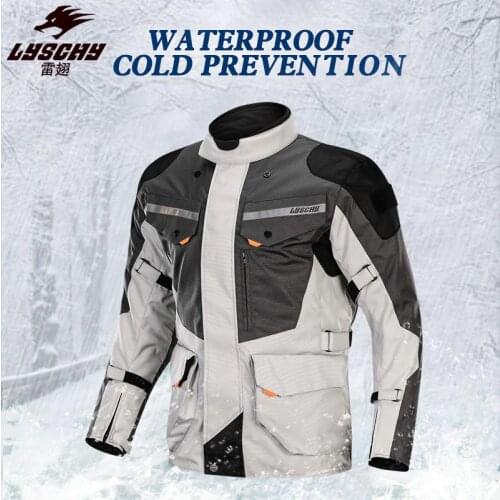 LYSCHY Men Motorcycle Jacket Motorbike Riding Jacket Windproof Motorcycle Full Body Protective Gear Armor Autumn Winter Clothing