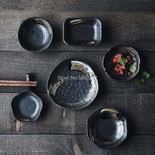 Japanese Style Retro Taste Small Flower Chopsticks Holder Sauce Sauce Dish Ceramic Sauce Home Tableware