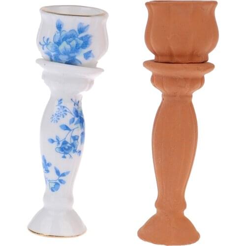 Mini Ceramic Roman Column Flowerpot Simulation Flower Pot Model Toys for Doll House Decor 1/12 Dollhouse Miniature Accessories
