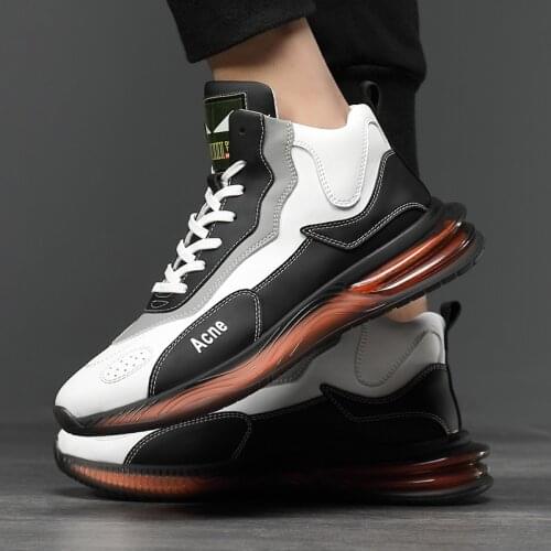 High-top mens shoes, mens board shoes, cushioned sports shoes, casual shoes, leather basketball shoes