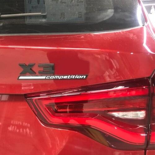 10pcs Glossy Black silver COMPETITION Bar Underlined Emblem modified Car Trunk Sticker for Edition 1 2 3 4 5 6 7 8 X3 X4 X5 X6