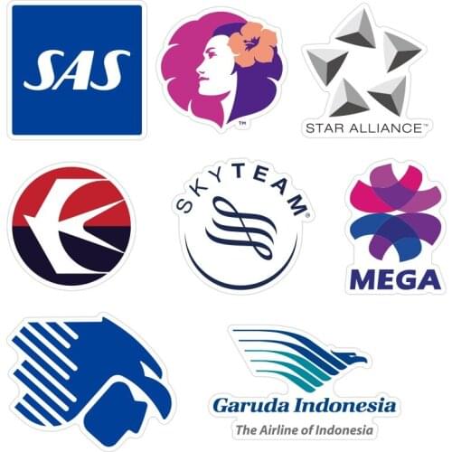 3Set =165PCS Aviation Aircraft Company LOGO Car Stickers Cartoon Doodle Tide Brand Travel Skateboard Guitar Suitcase Stickers