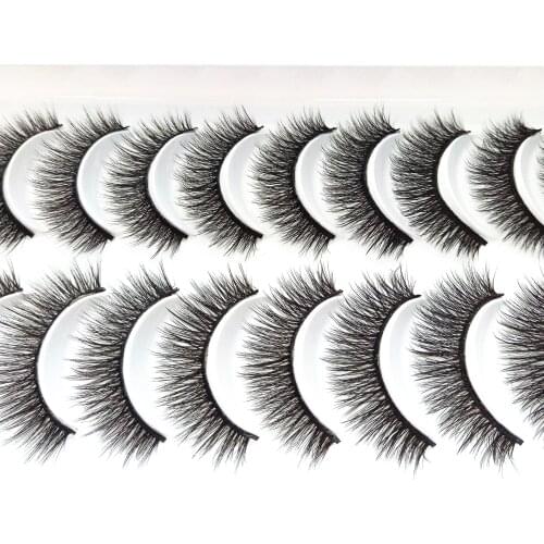 NEW 10 Pairs 3D Soft Mink Hair False Eyelashes Handmade Crisscross Wispy Fluffy Long Lashes Natural Eye Makeup Tools Eye Lashes