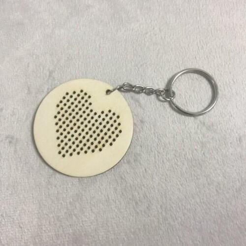 20pcsMothers Day DIY gift Heart DIY for Kids Woodden Embroidery Blank Homemade Ornament Simple for Beginners Key Pendant Blank
