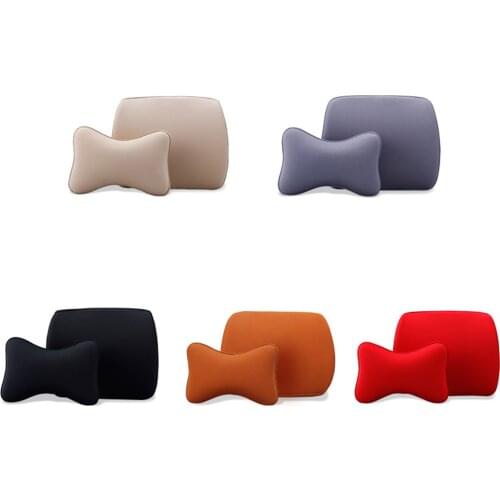 Car Seat Neck Pillow Ergonomic Design Lumbar Support Cushion Fits Seats for Car Office Home