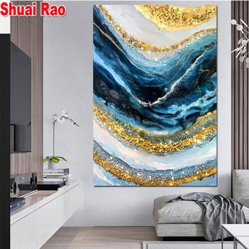 Full Square round diy Diamond painting Abstract Line,3d cross stitch,diamond embroidery,Landscape Waves, mosaic pattern
