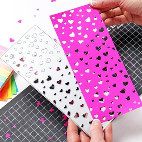 Hollowed Hearts Coverplate Card Frame Decorative Embossing Papercard Crafts Die 2021 Hearts Background Frame Card Scrapbook Dies