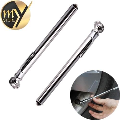 Portable Tire Air Pressure Test Meter Car Bike Motorcycle Tyre Pressure Alarm Gauge Pen Shape Silver Tone Tire Pressure Monitor